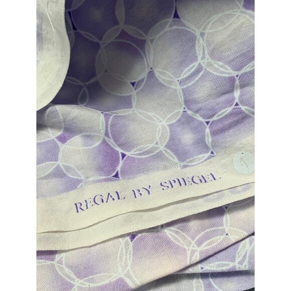Regal By Spiegel Cotton Fabric 1/2 yard x 42" Purple White Circle Pattern Quilti - Picture 3 of 5